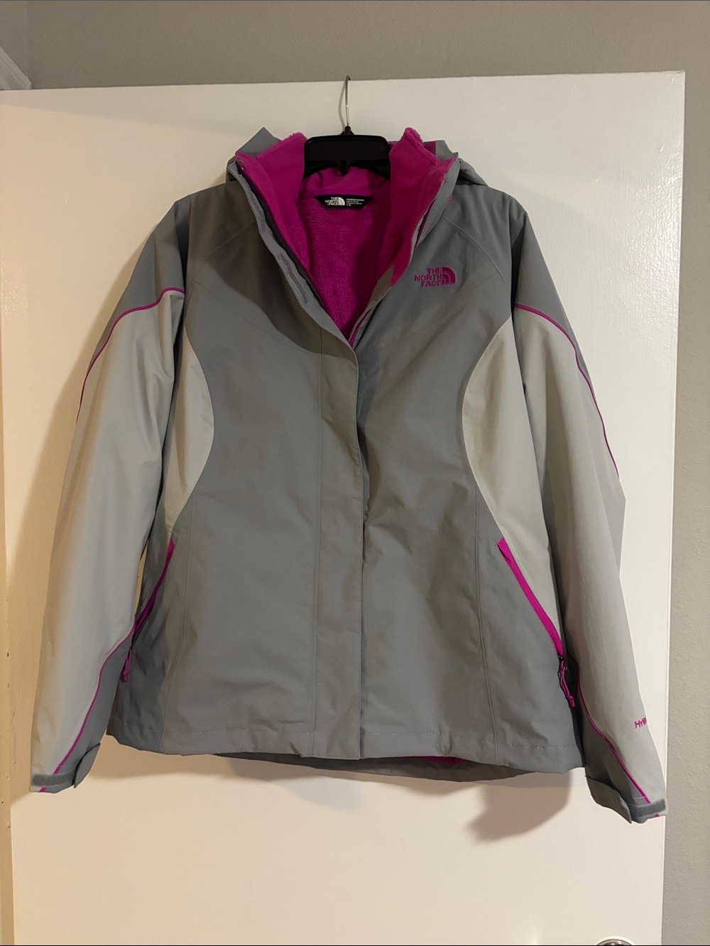 The North Face Women’s Gray Jacket with Pink Accents